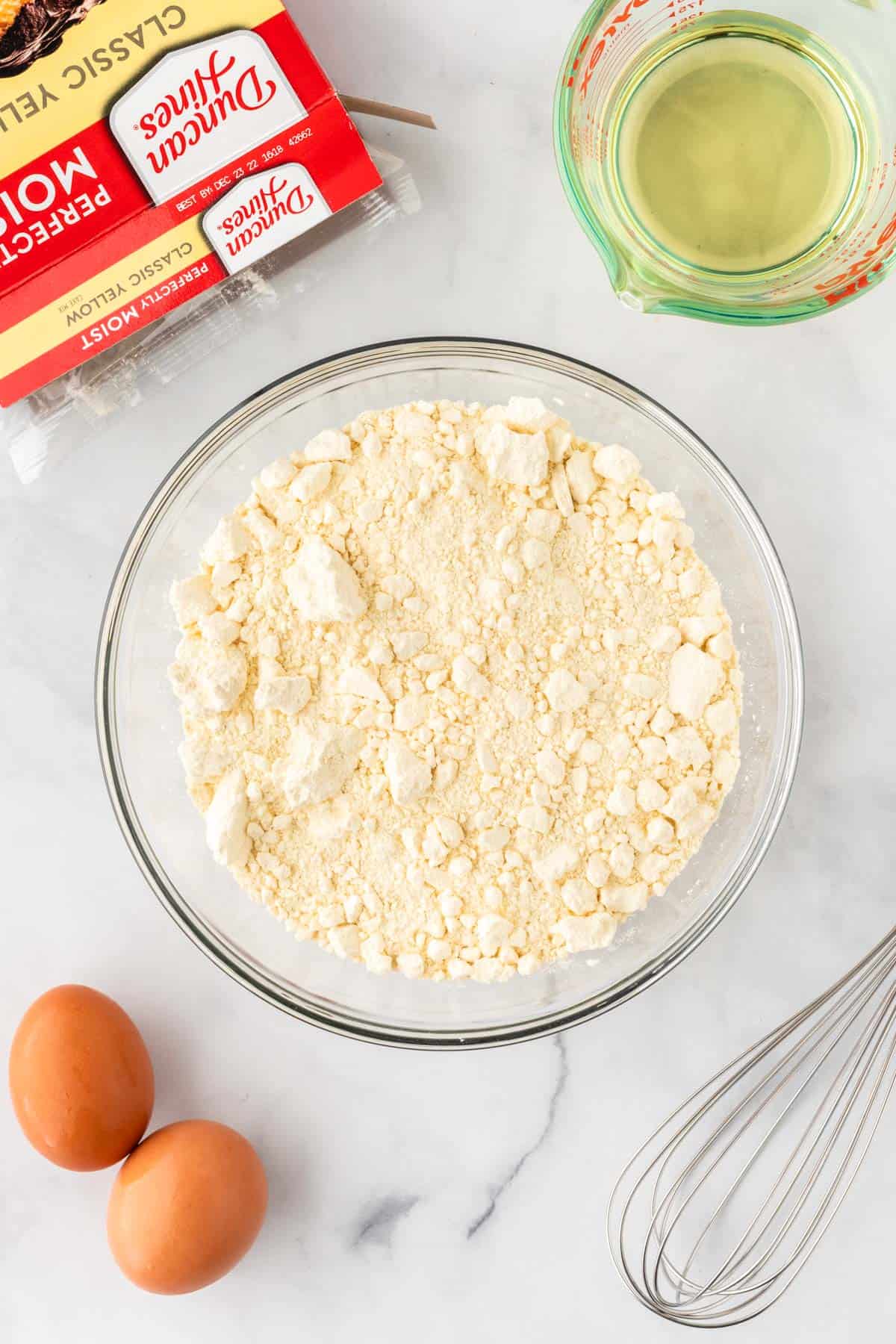 cake mix in a bowl