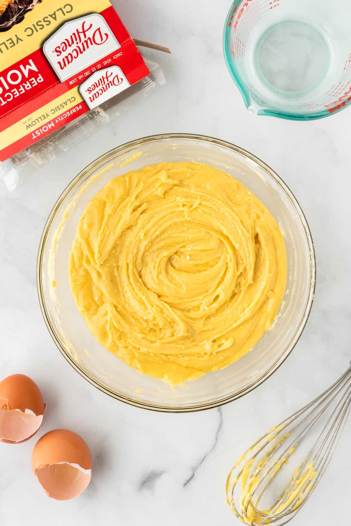 cookie batter mixed together in a bowl