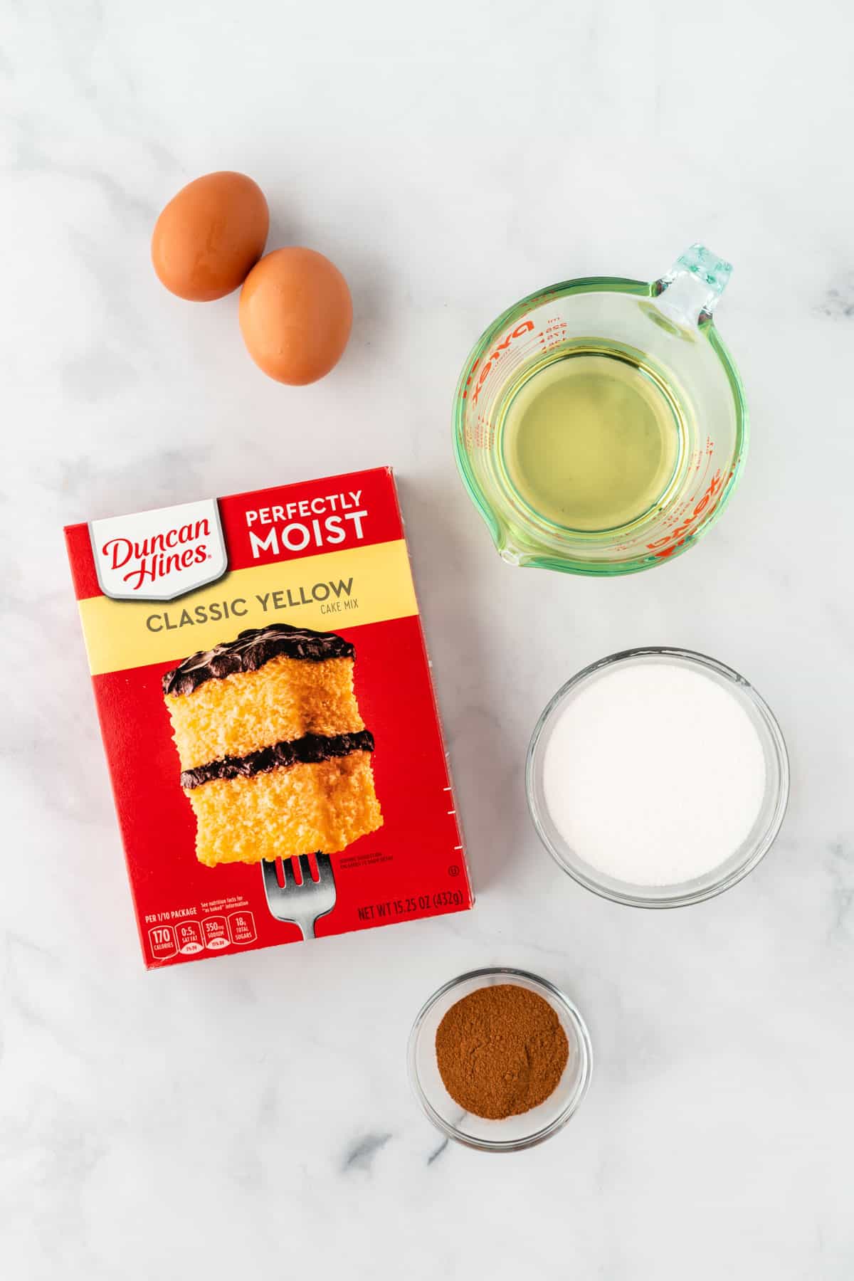 ingredients needed to make cake mix snickerdoodles