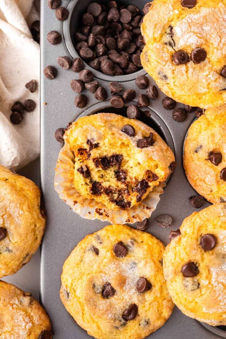 Cake Mix Chocolate Chip Muffins - Build Your Bite