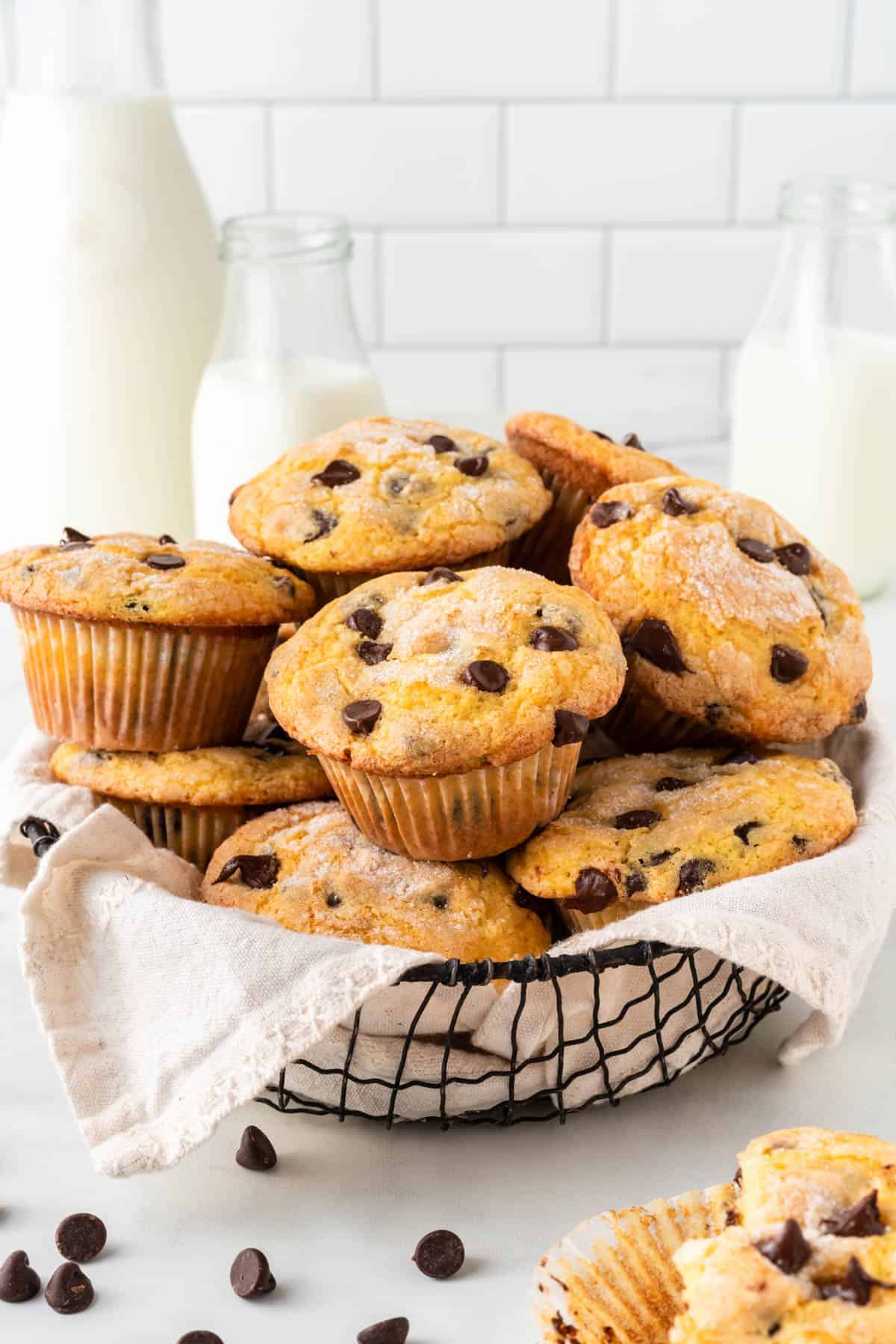 muffins stacked in a bowl