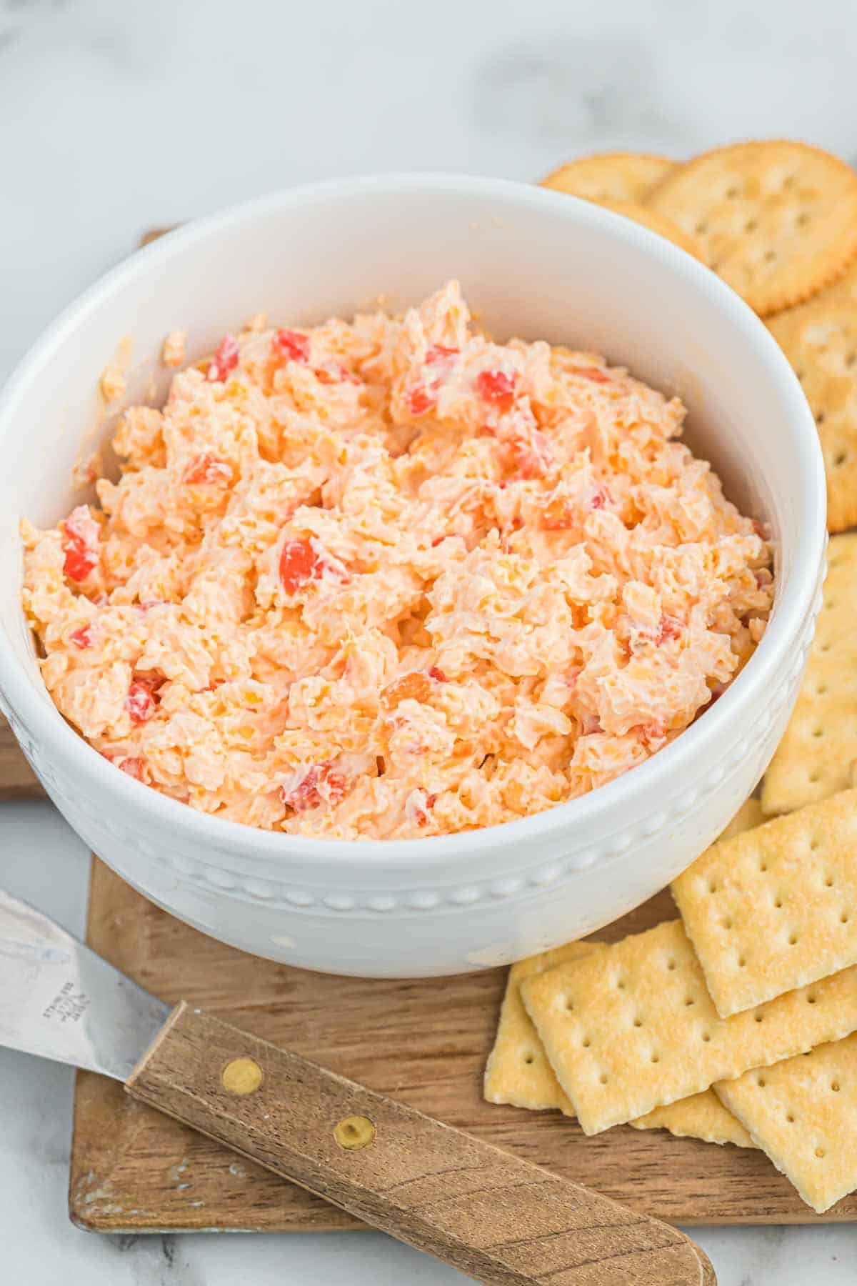 pimento cheese dip with crackers