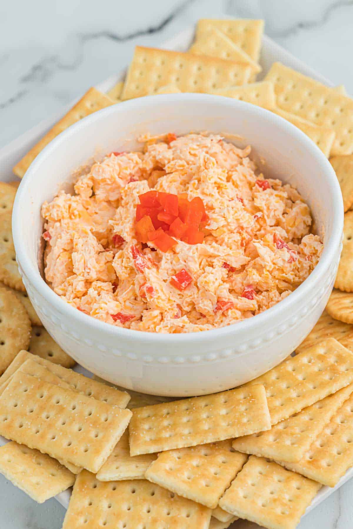 pimento cheese dip with crackers