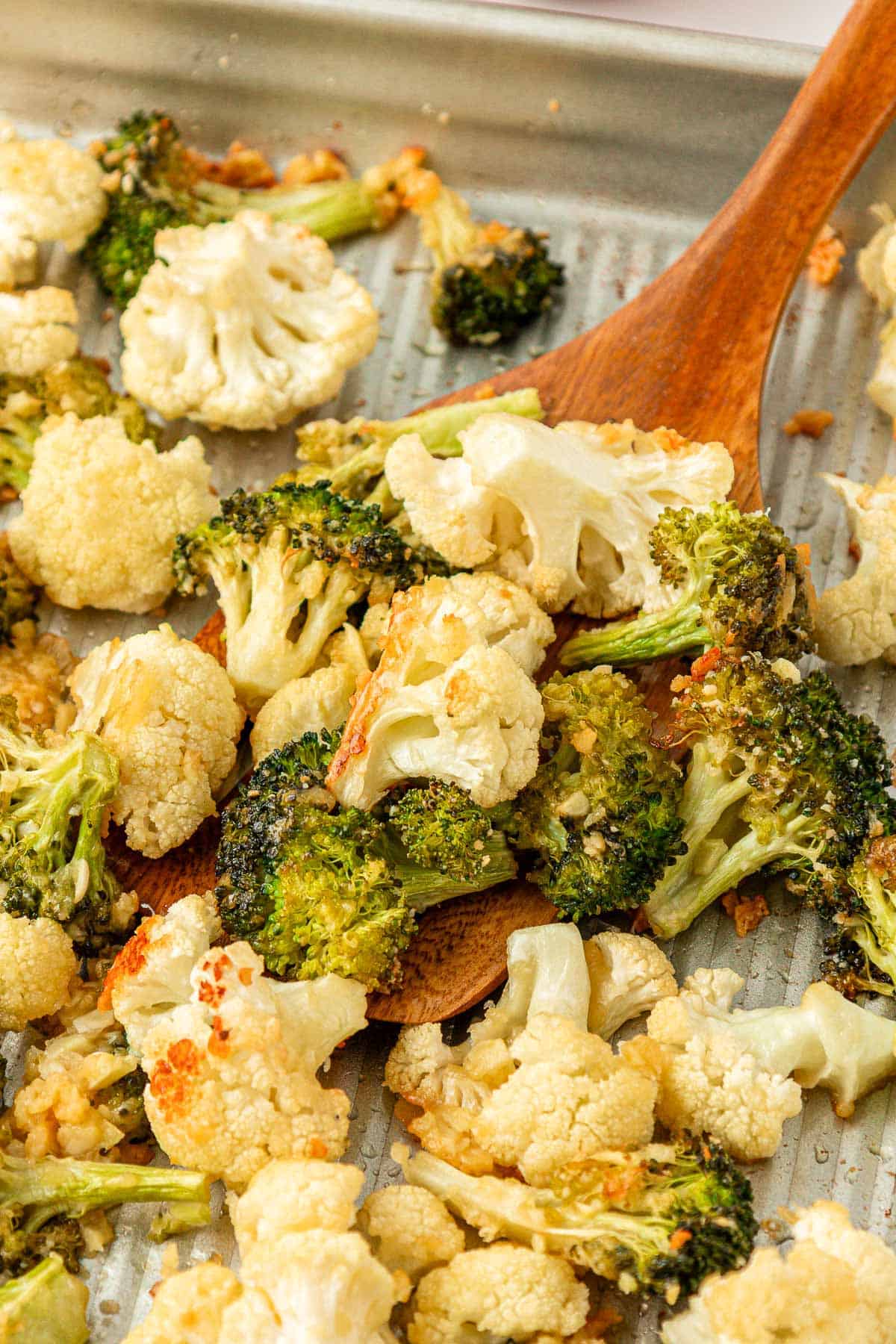 roasted broccoli and cauliflower