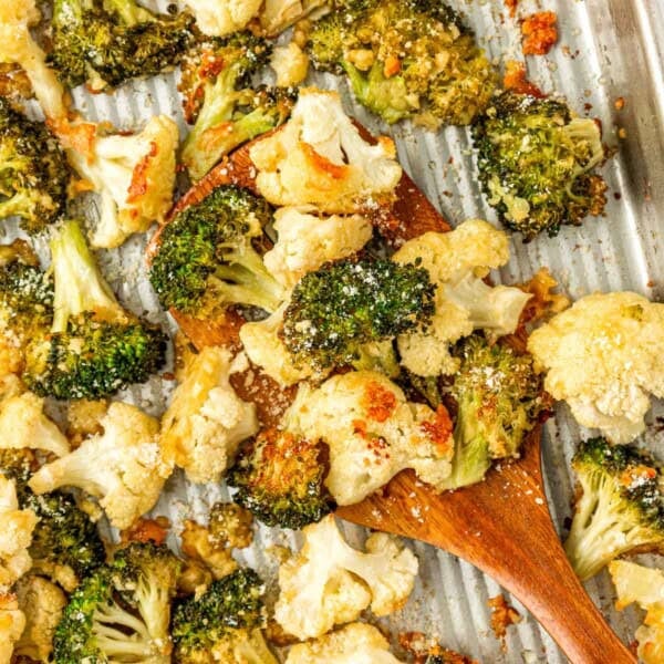 roasted broccoli and cauliflower