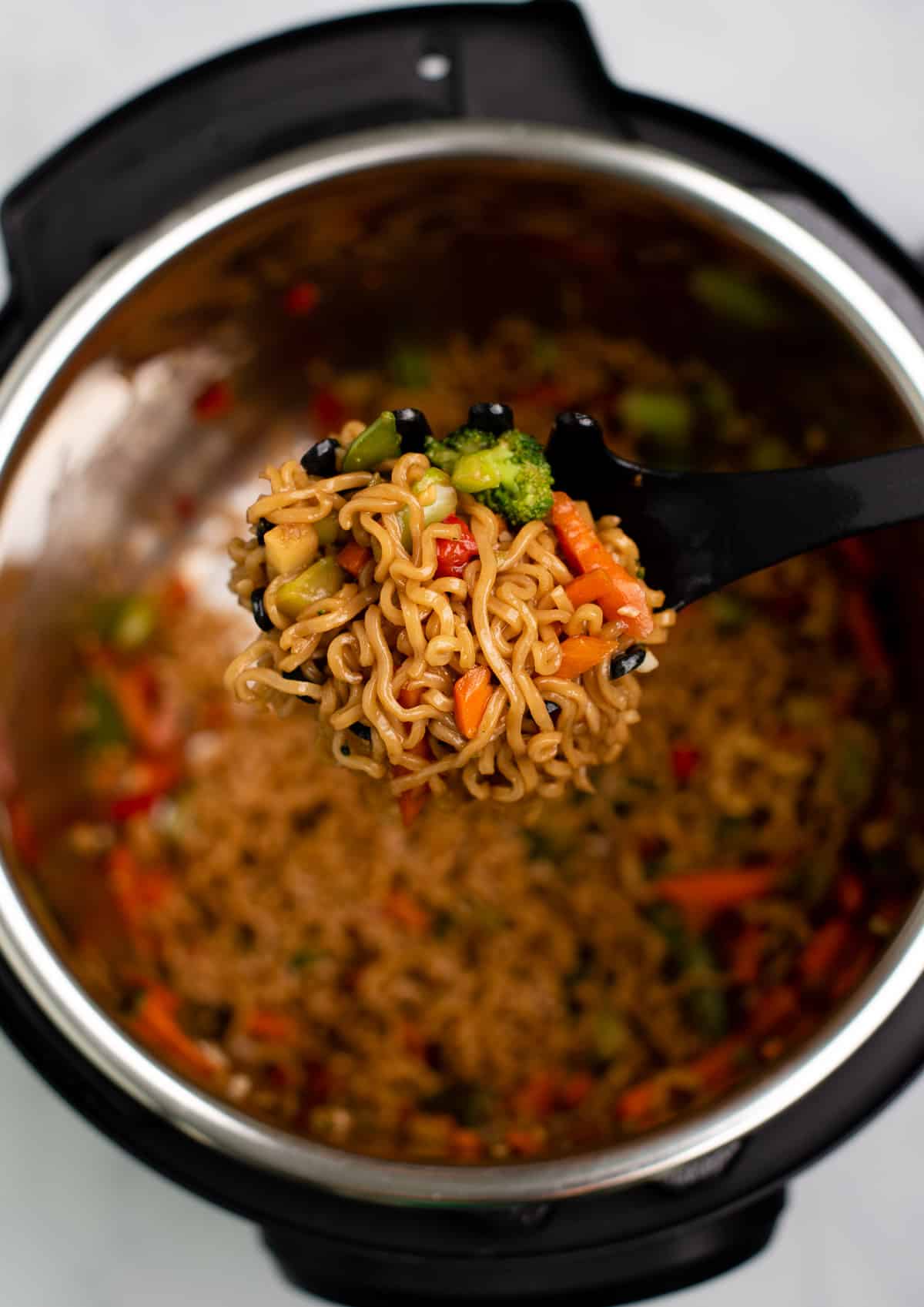 instant pot stir fry scooped from the pot