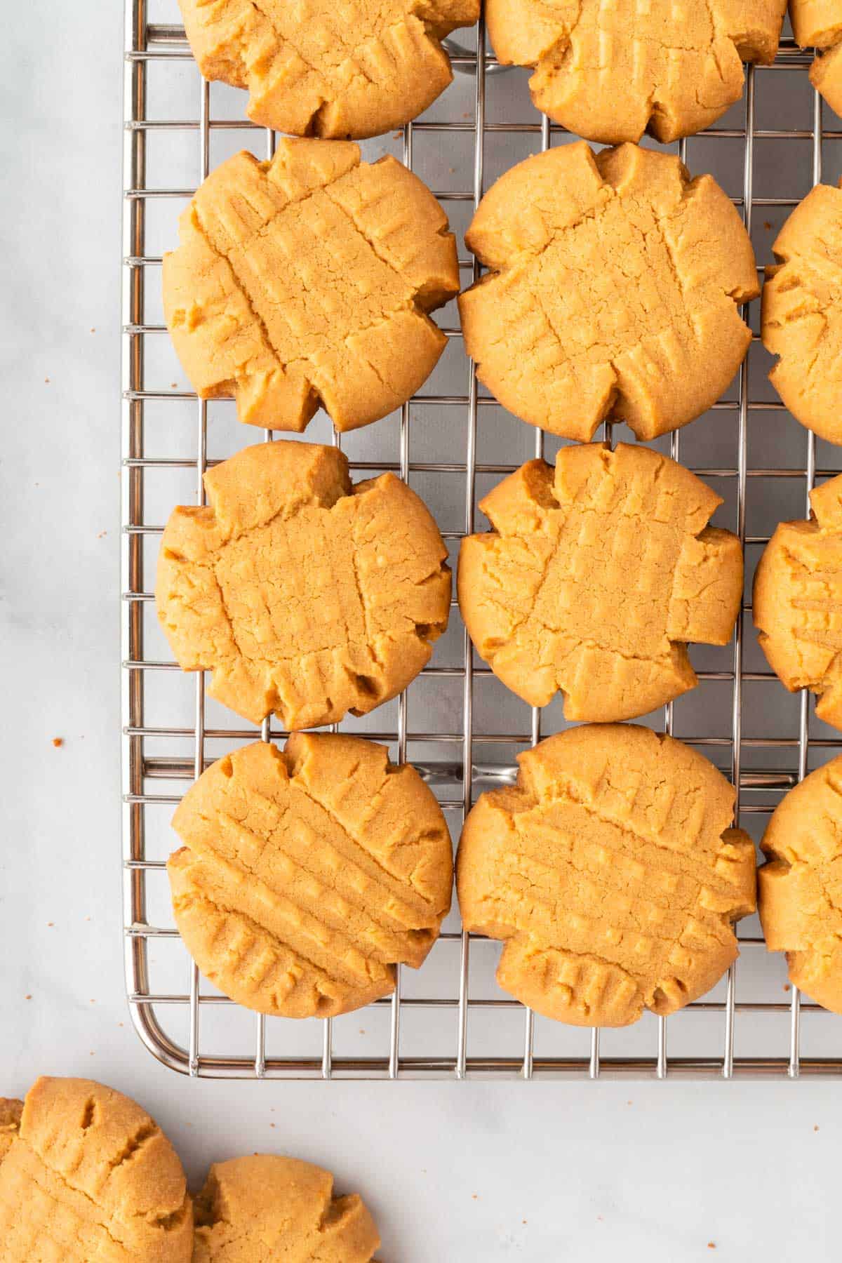 cookies cooling on a wire rack