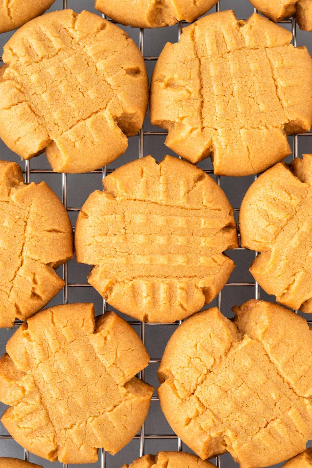 cookies cooling on a wire rack