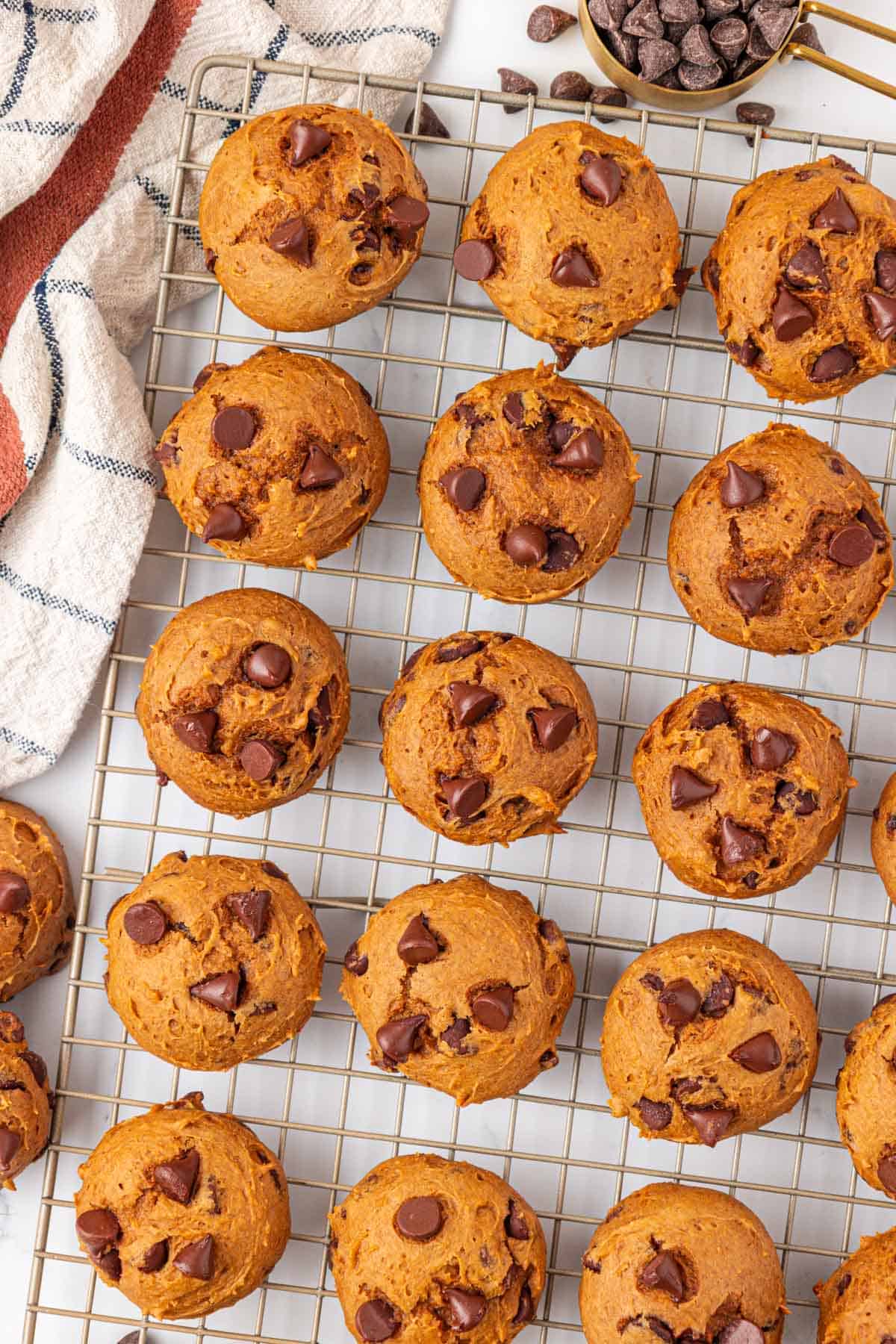 cake mix pumpkin cookies on a cooling rack