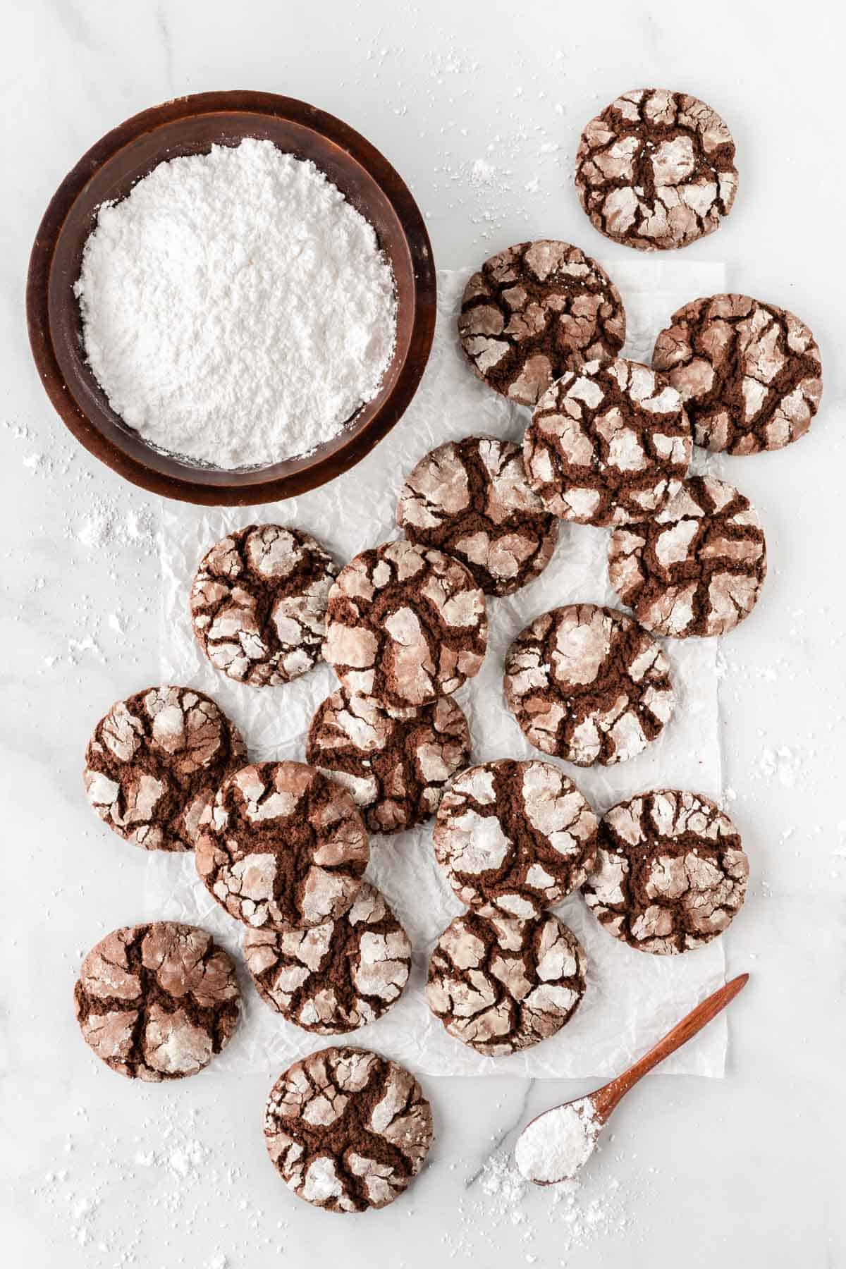 chocolate cake mix crinkle cookies