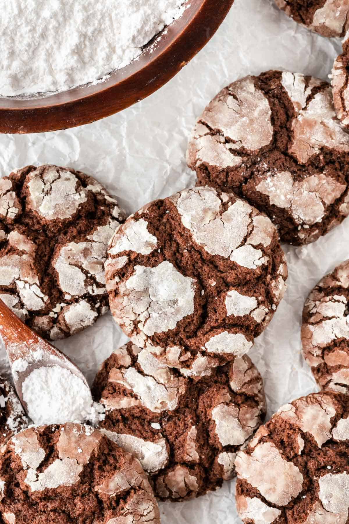 chocolate cake mix crinkle cookies