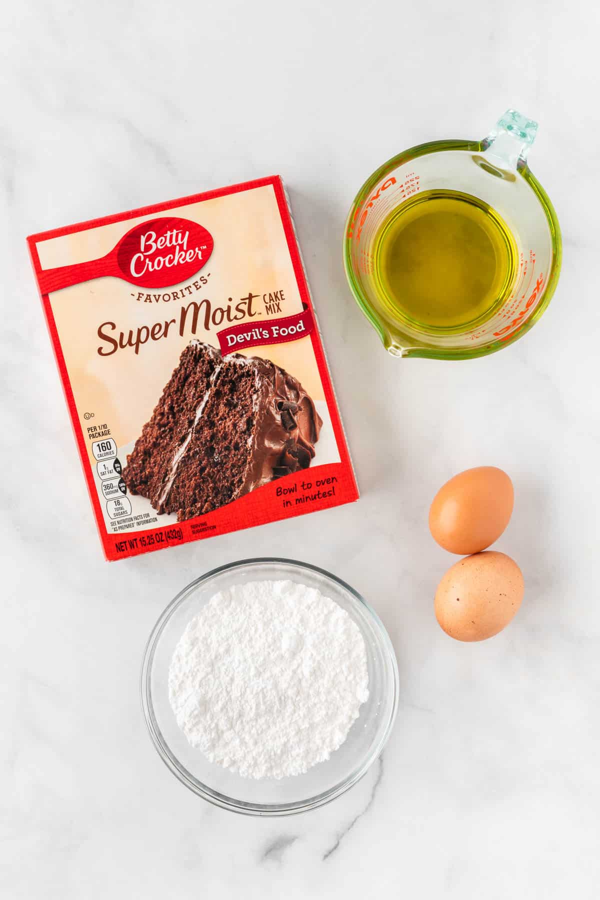ingredients needed to make cake mix crinkle cookies