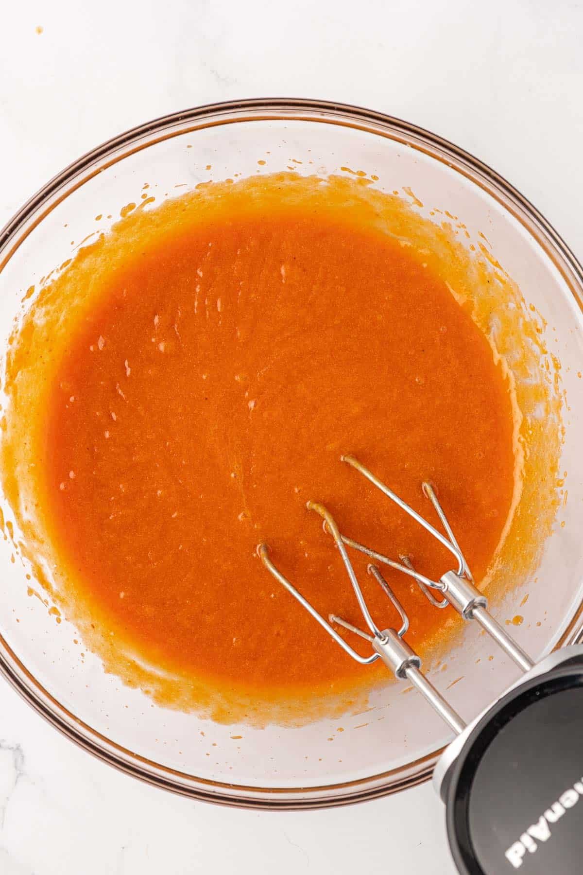 wet ingredients mixed together