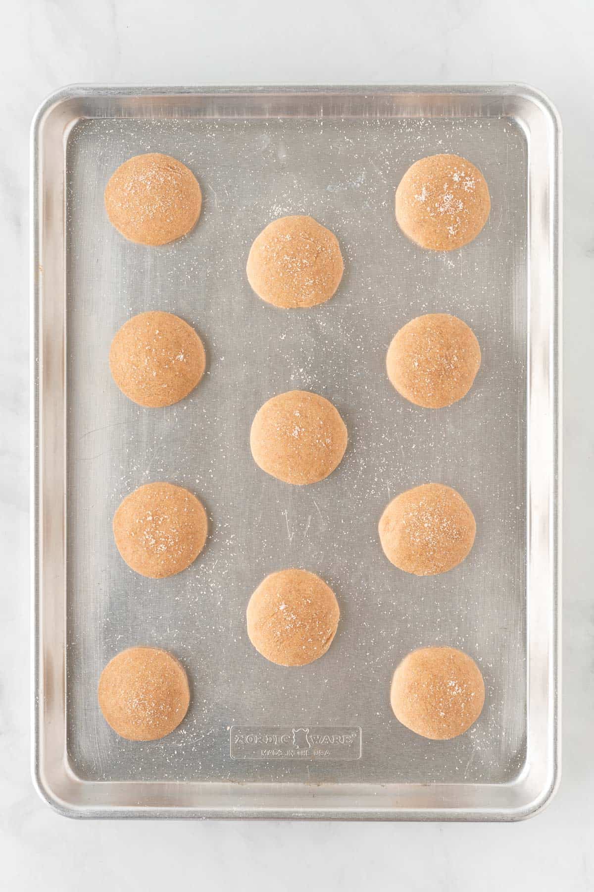 spice cookies on a baking sheet