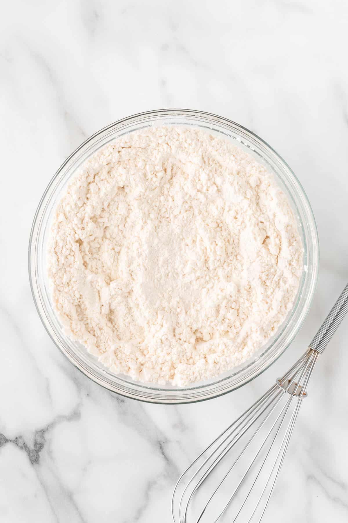 dry ingredients in a mixing bowl