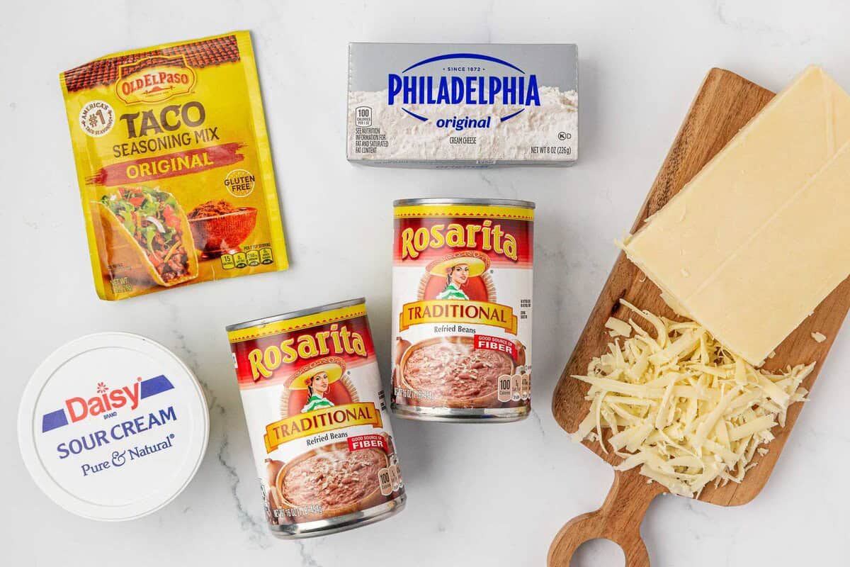 ingredients needed to make cream cheese bean dip