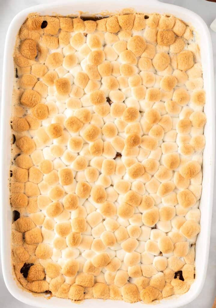 baked sweet potato casserole with marshmallows