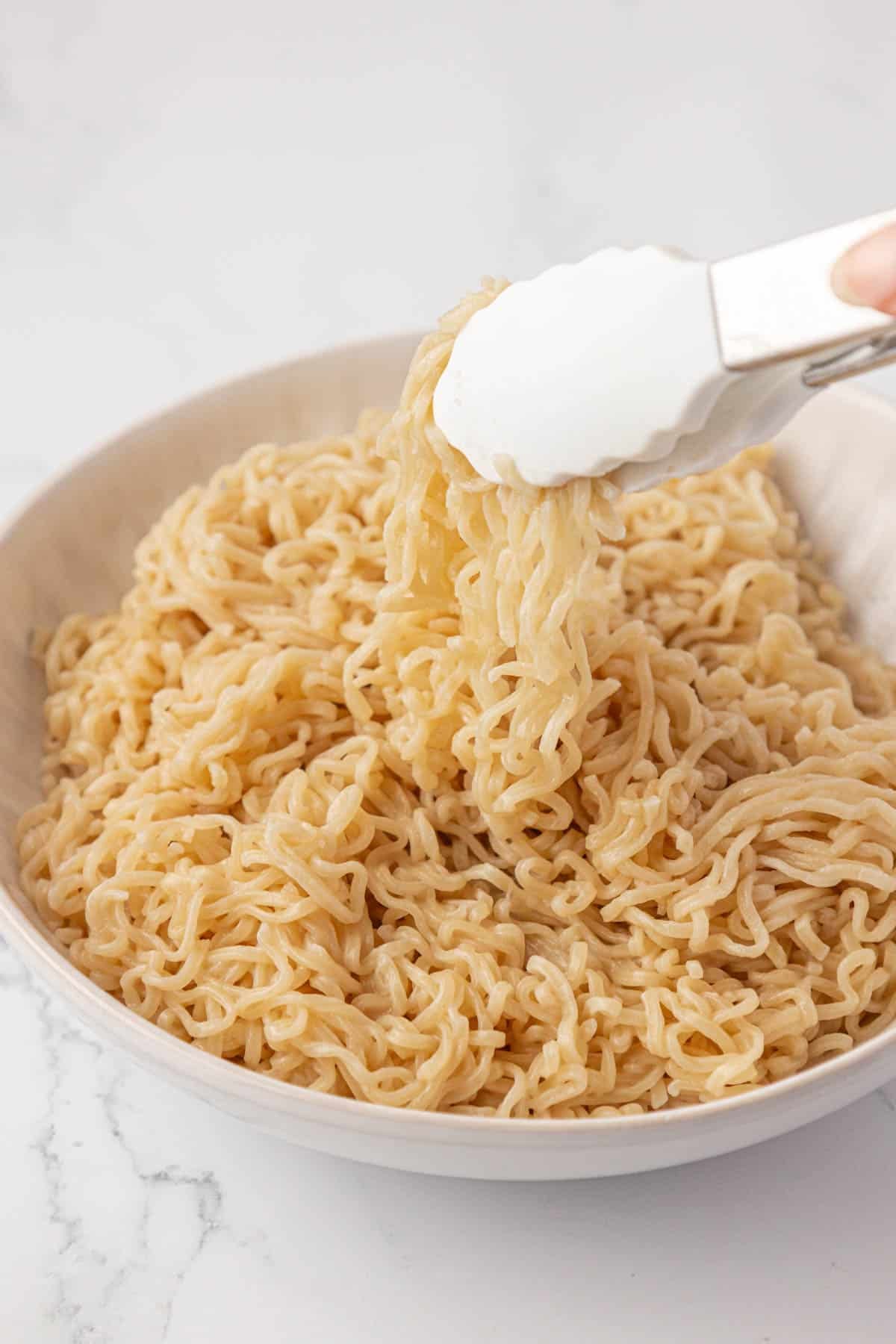 cooked ramen noodles in a bowl