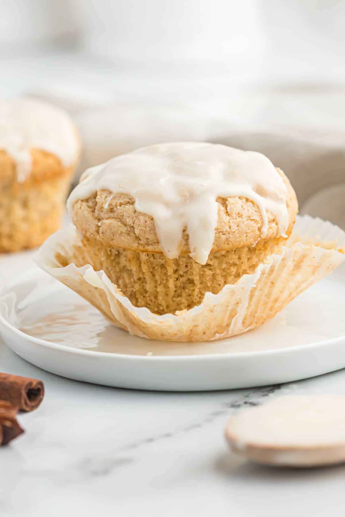 eggnog muffin on a plate
