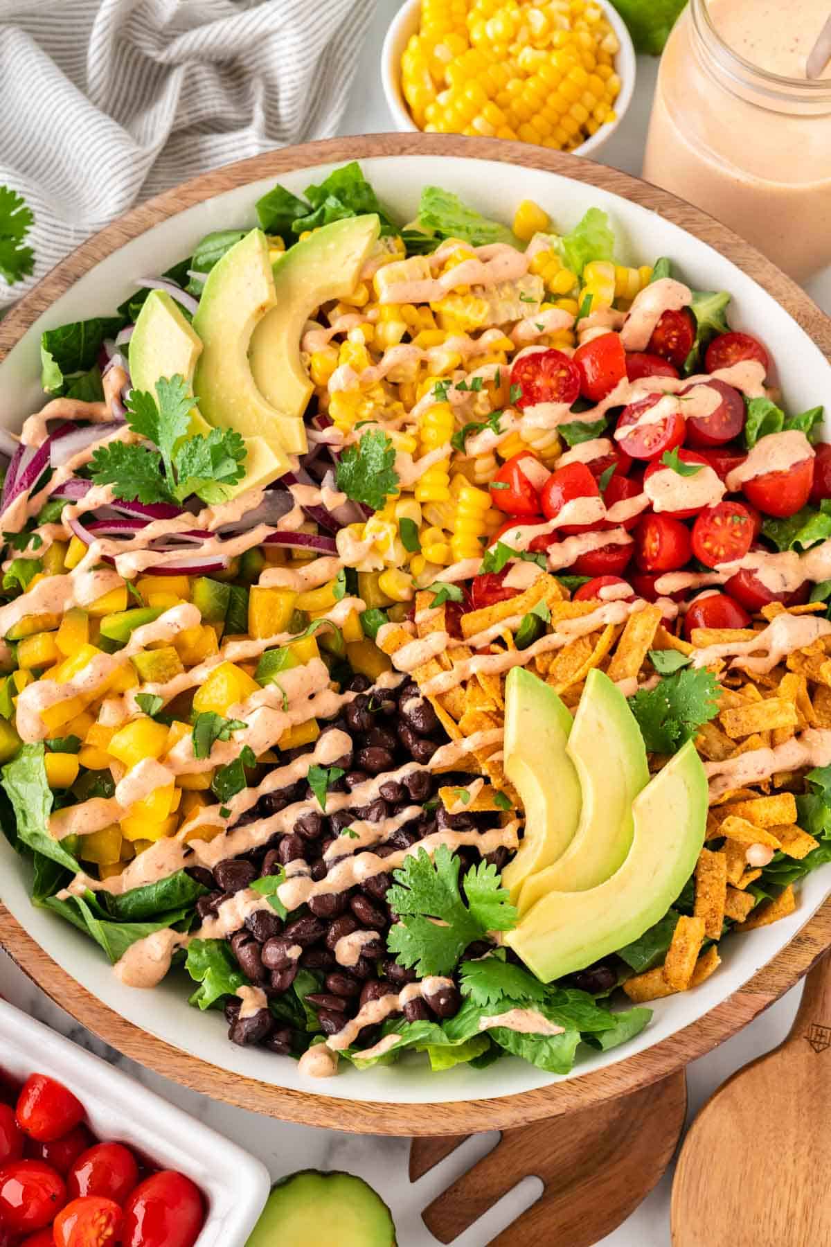 southwest salad with chipotle ranch dressing