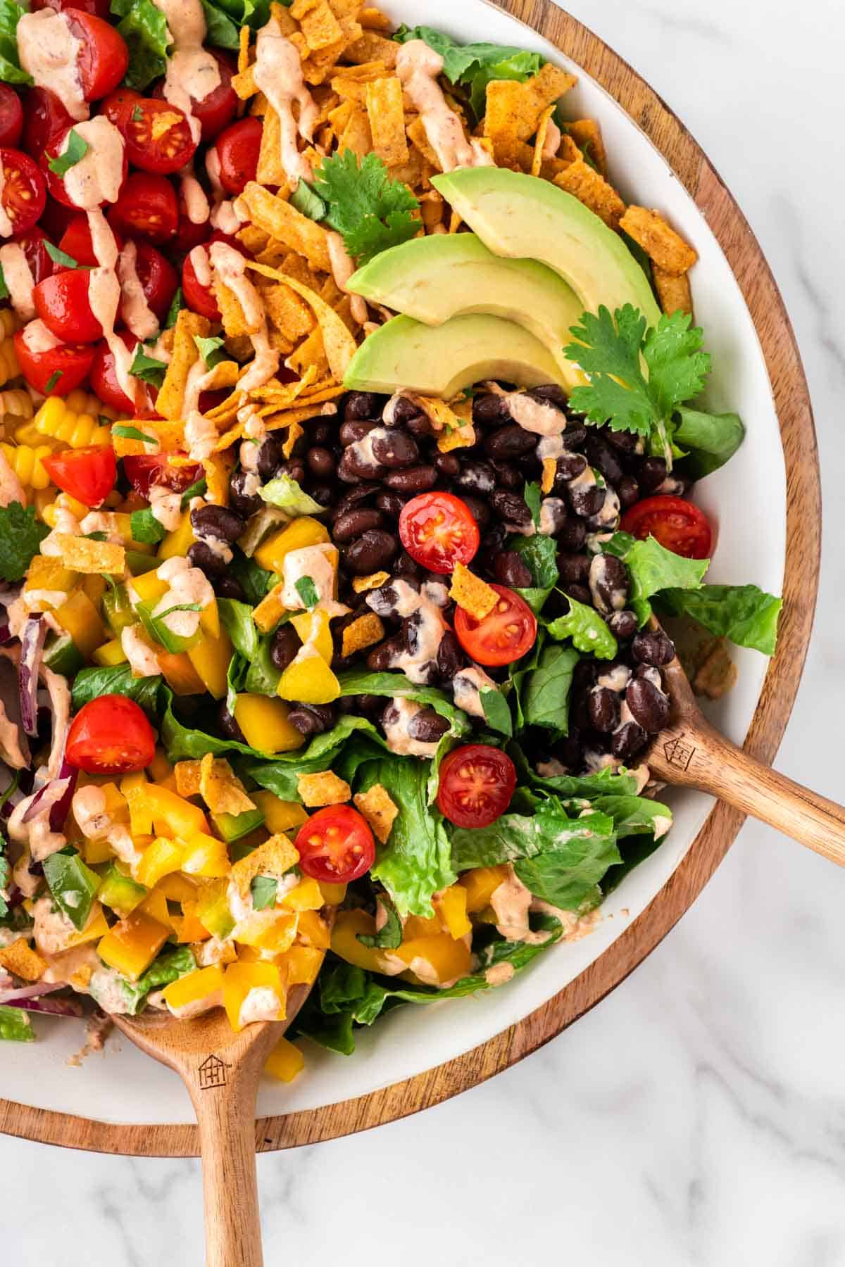 southwest salad with chipotle ranch dressing