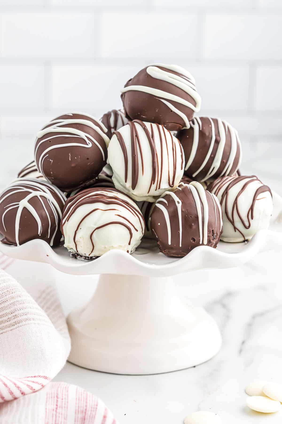 oreo balls on a serving plate