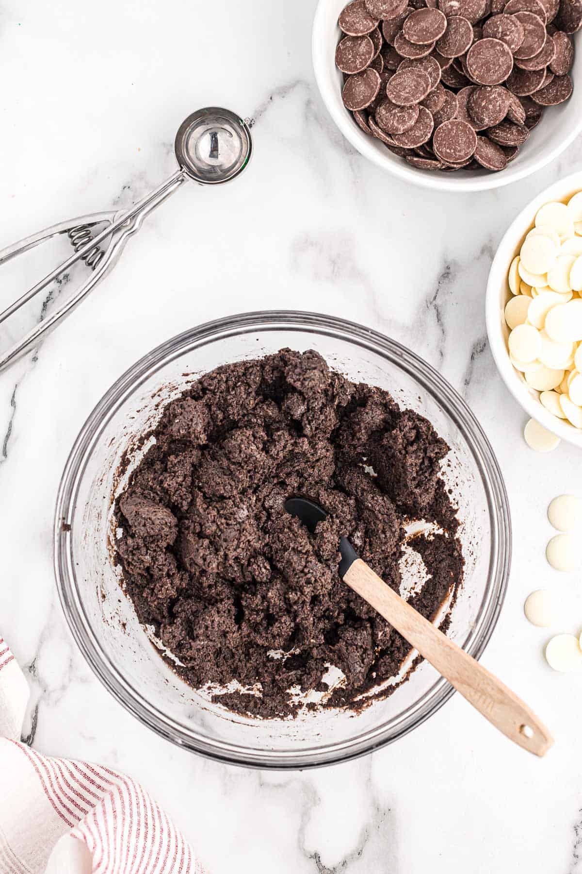 oreo truffle filling in a bowl