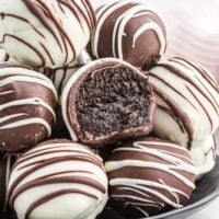 oreo balls on a serving plate