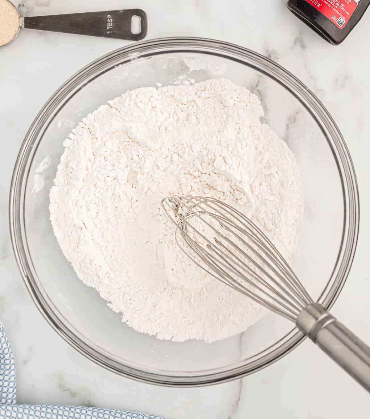 dry ingredients whisked together in a bowl