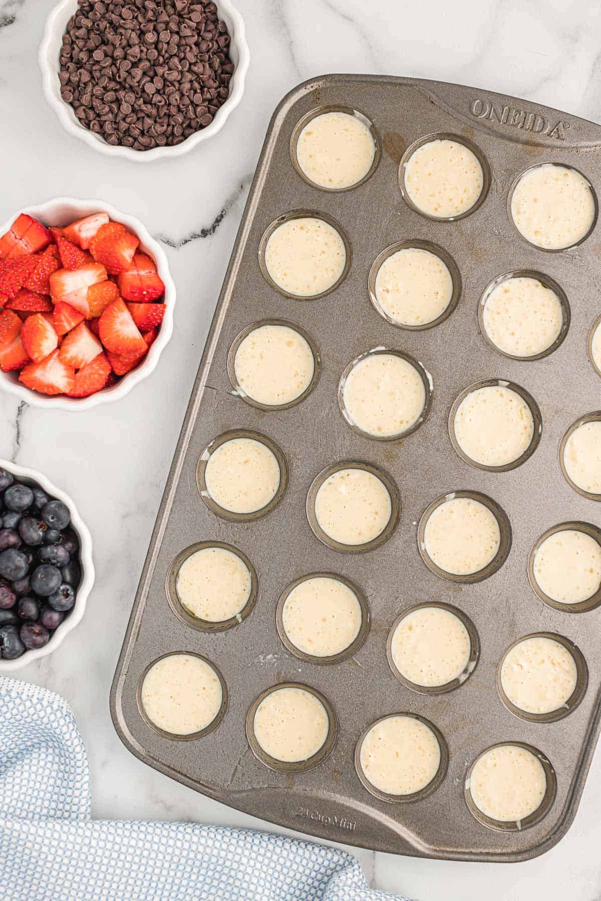 mini muffin tin filled