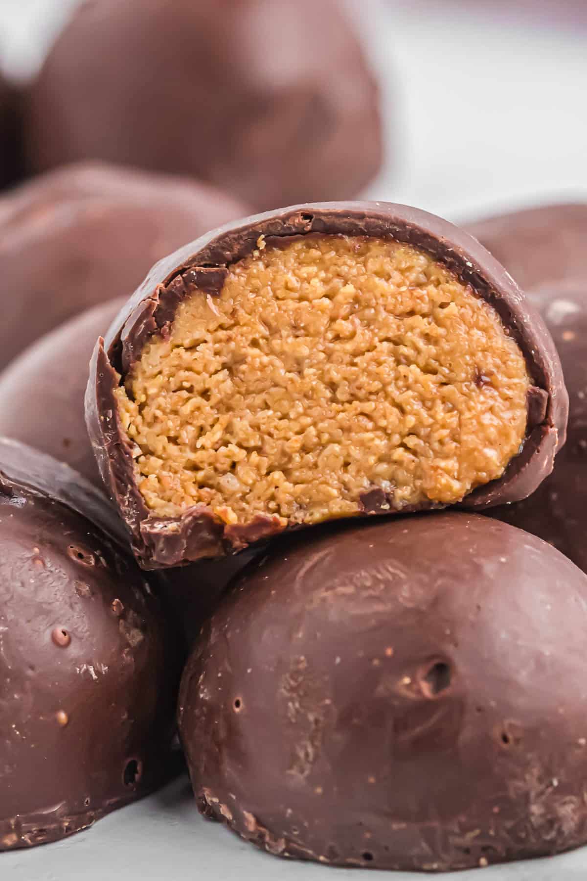 peanut butter balls with graham crackers