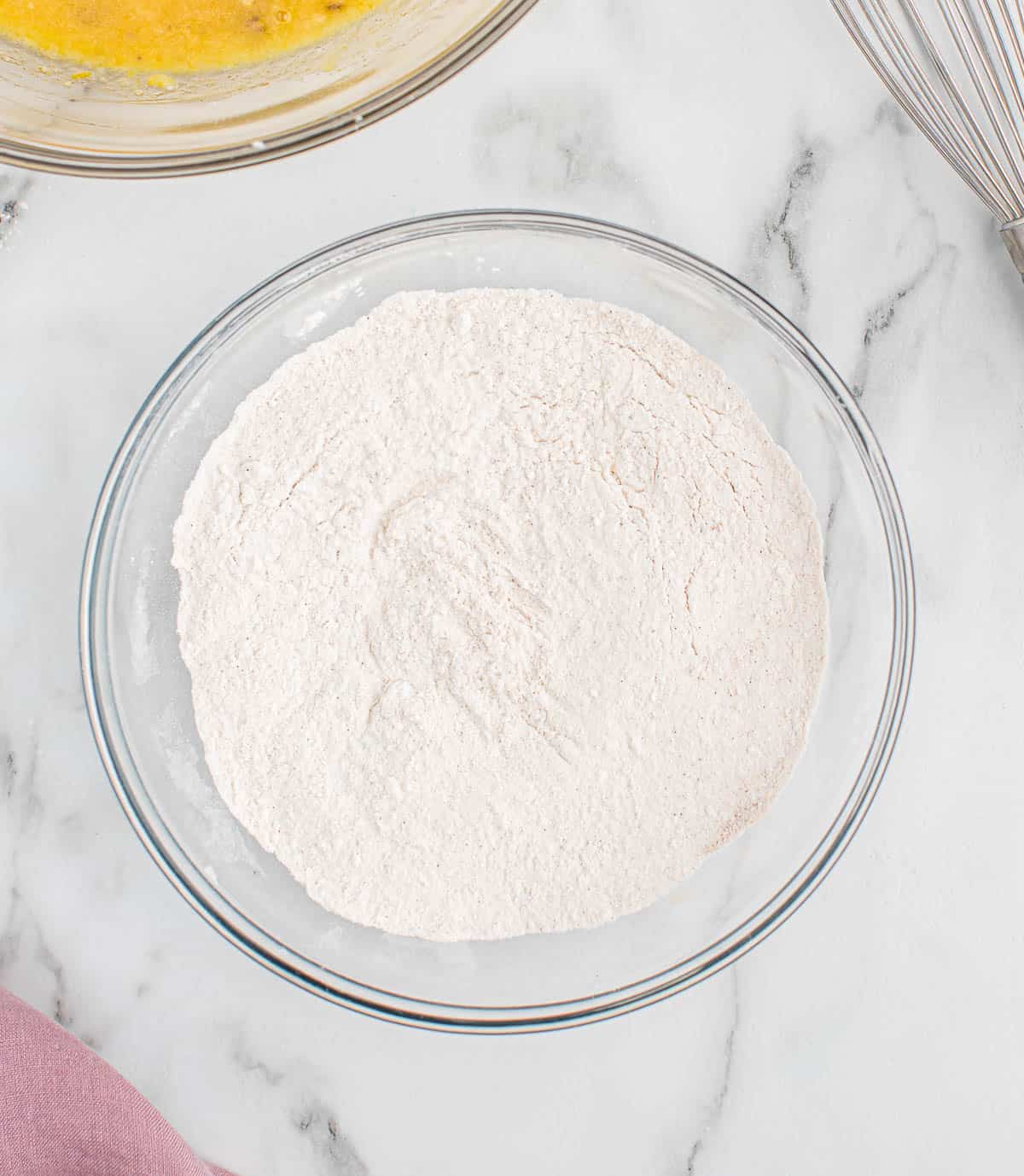 dry ingredients in a mixing bowl