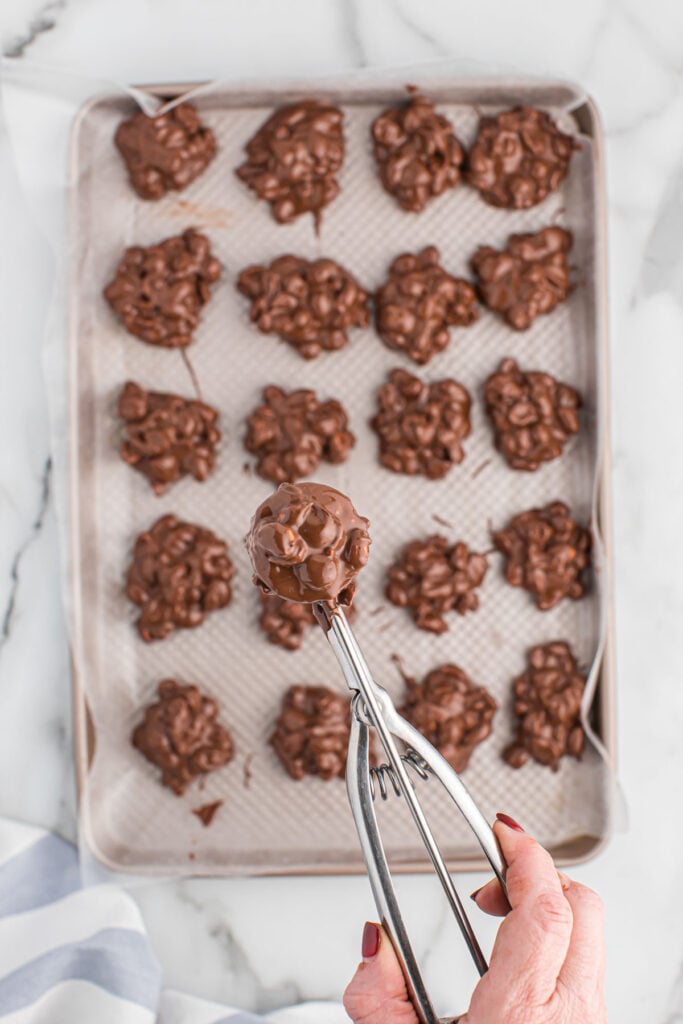 cookie scoop for scooping chocolate peanuts