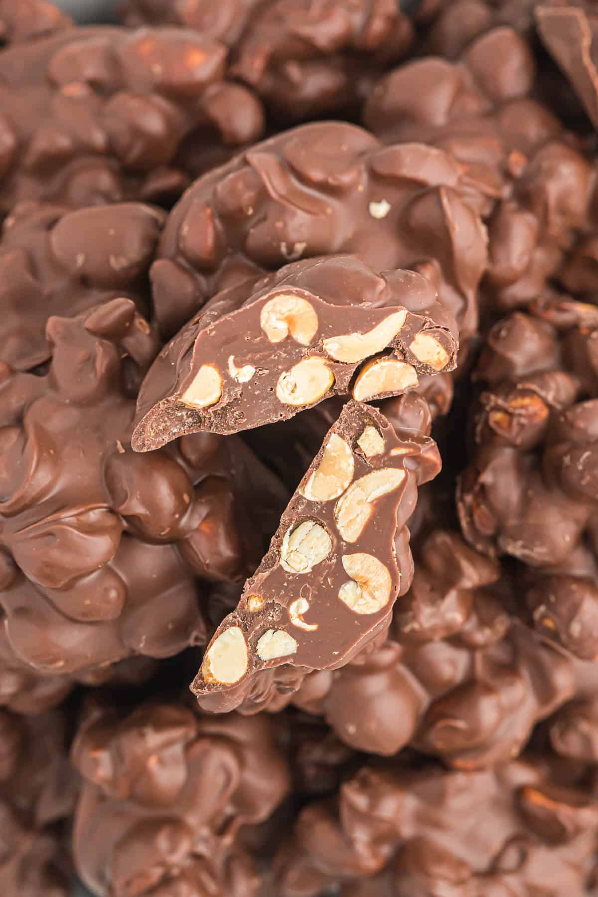 Easy Crockpot Candy (Chocolate Peanut Clusters) - Belly Full