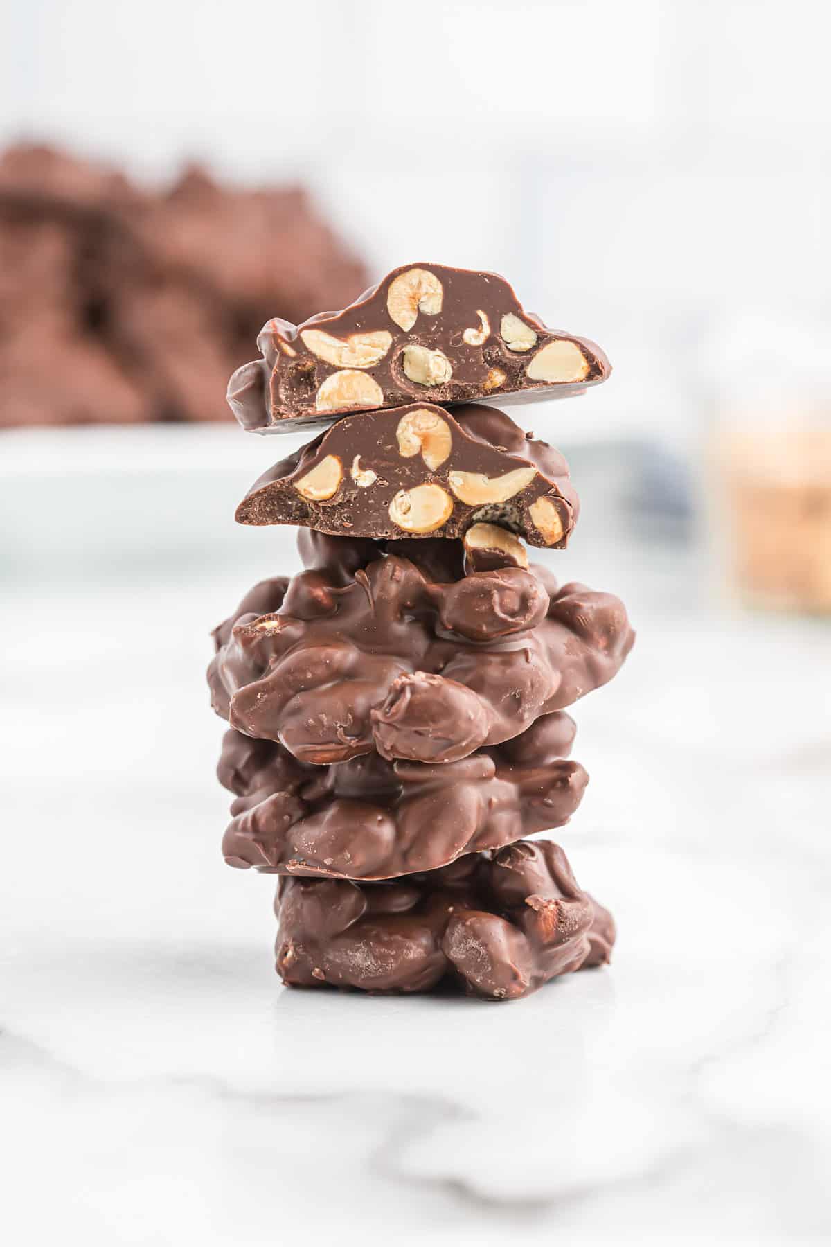 Easy Crockpot Candy (Chocolate Peanut Clusters) - Belly Full