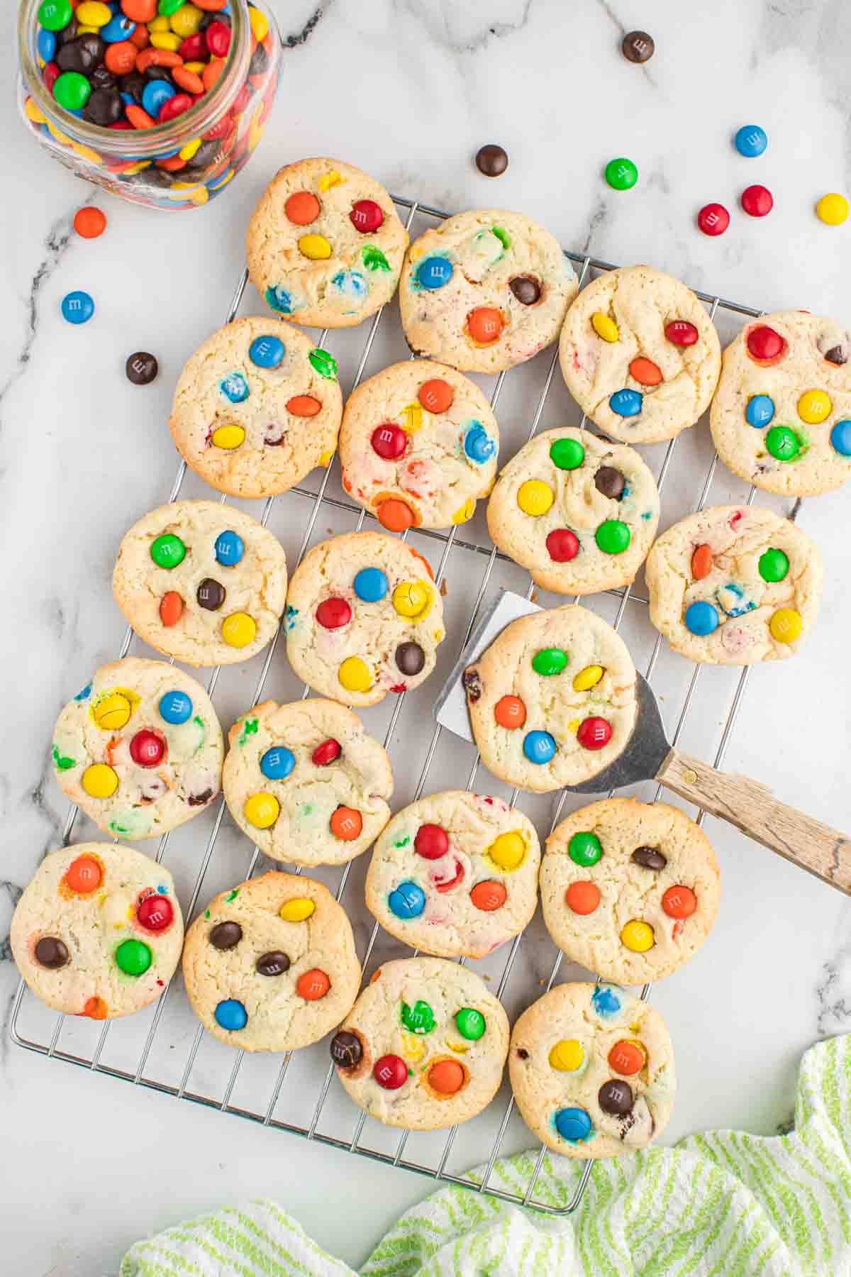 cake mix cookies with m&m's