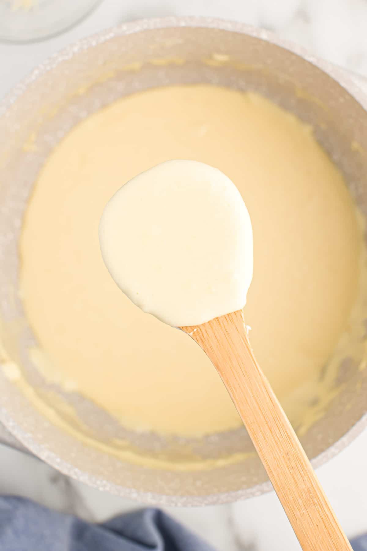 parmesan cream sauce in a pot