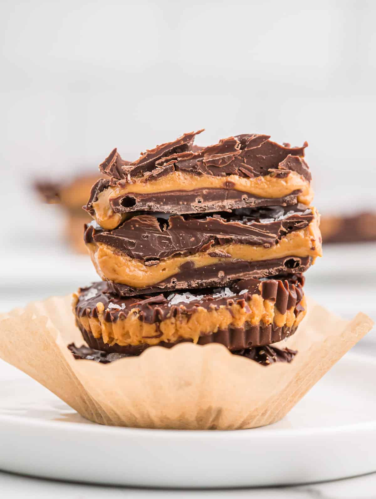 peanut butter cups stacked