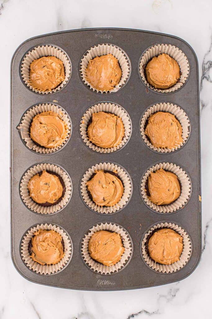 peanut butter filling added to the homemade reese's cups