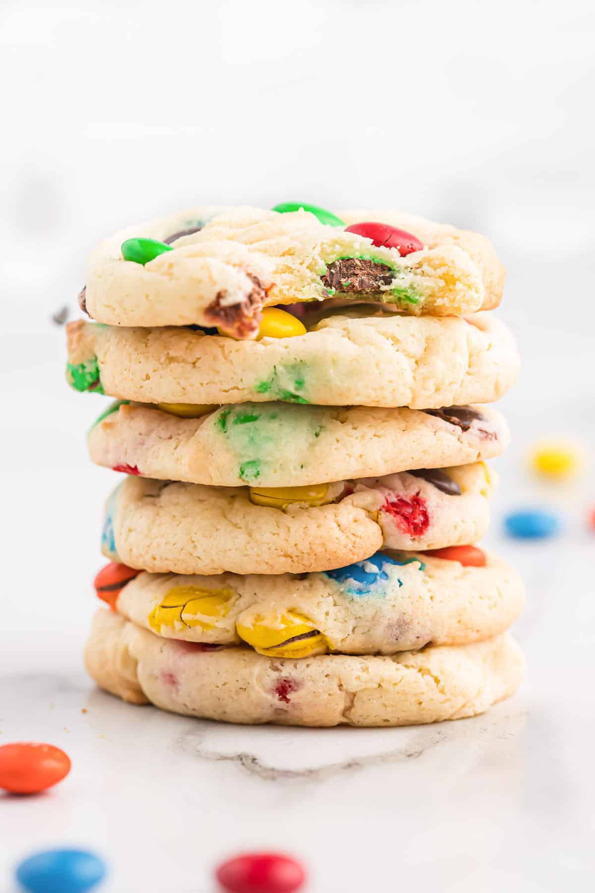 white cake mix cookies stacked