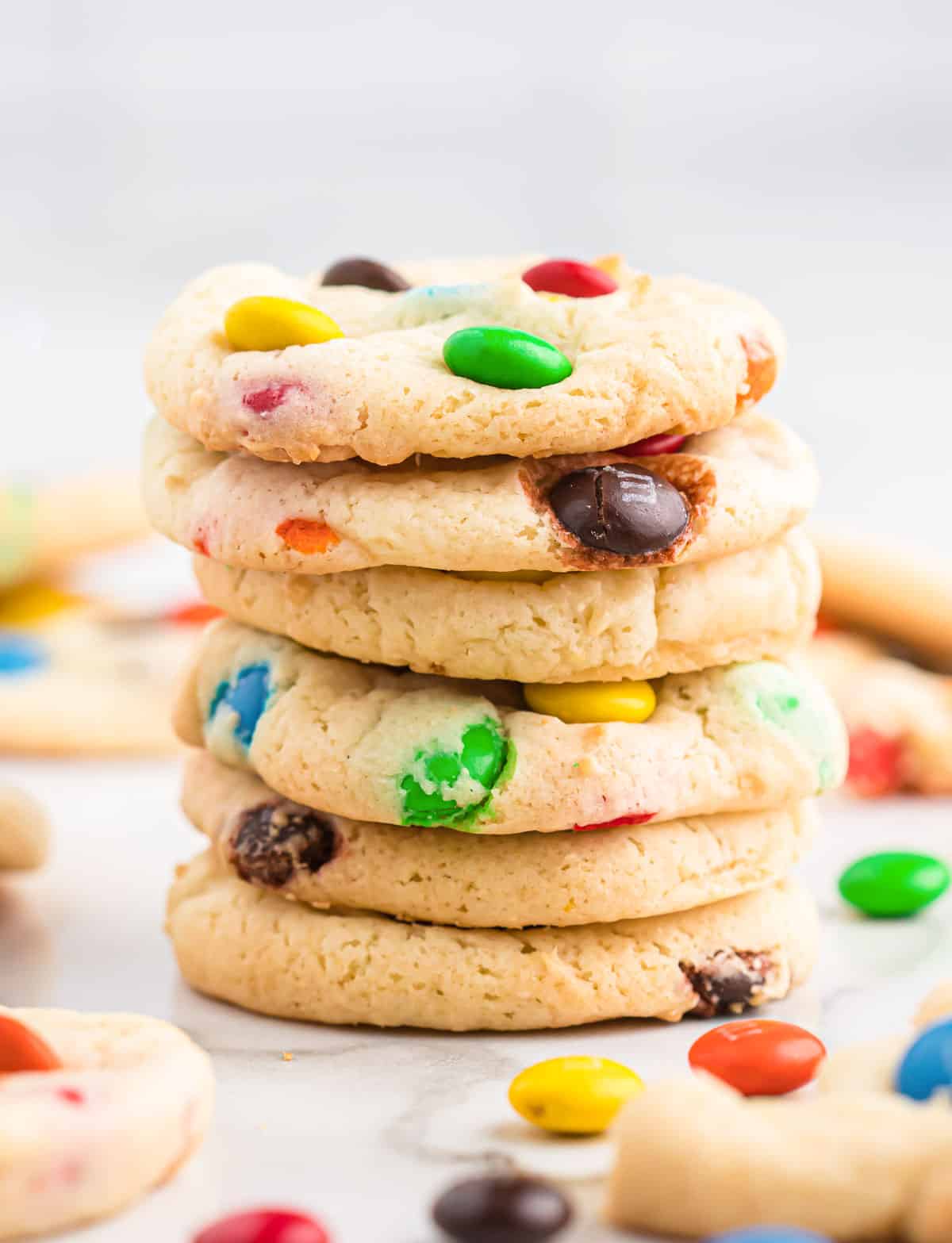 white cake mix cookies stacked