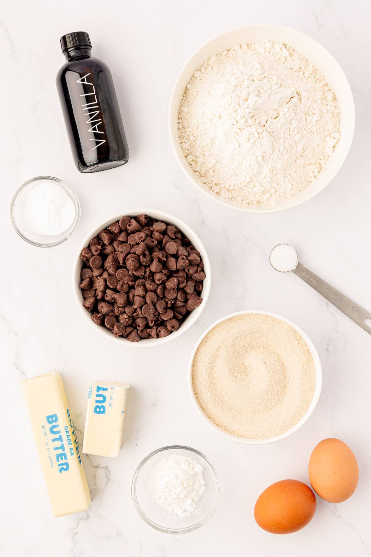 ingredients needed to make chocolate chip cookies without brown sugar