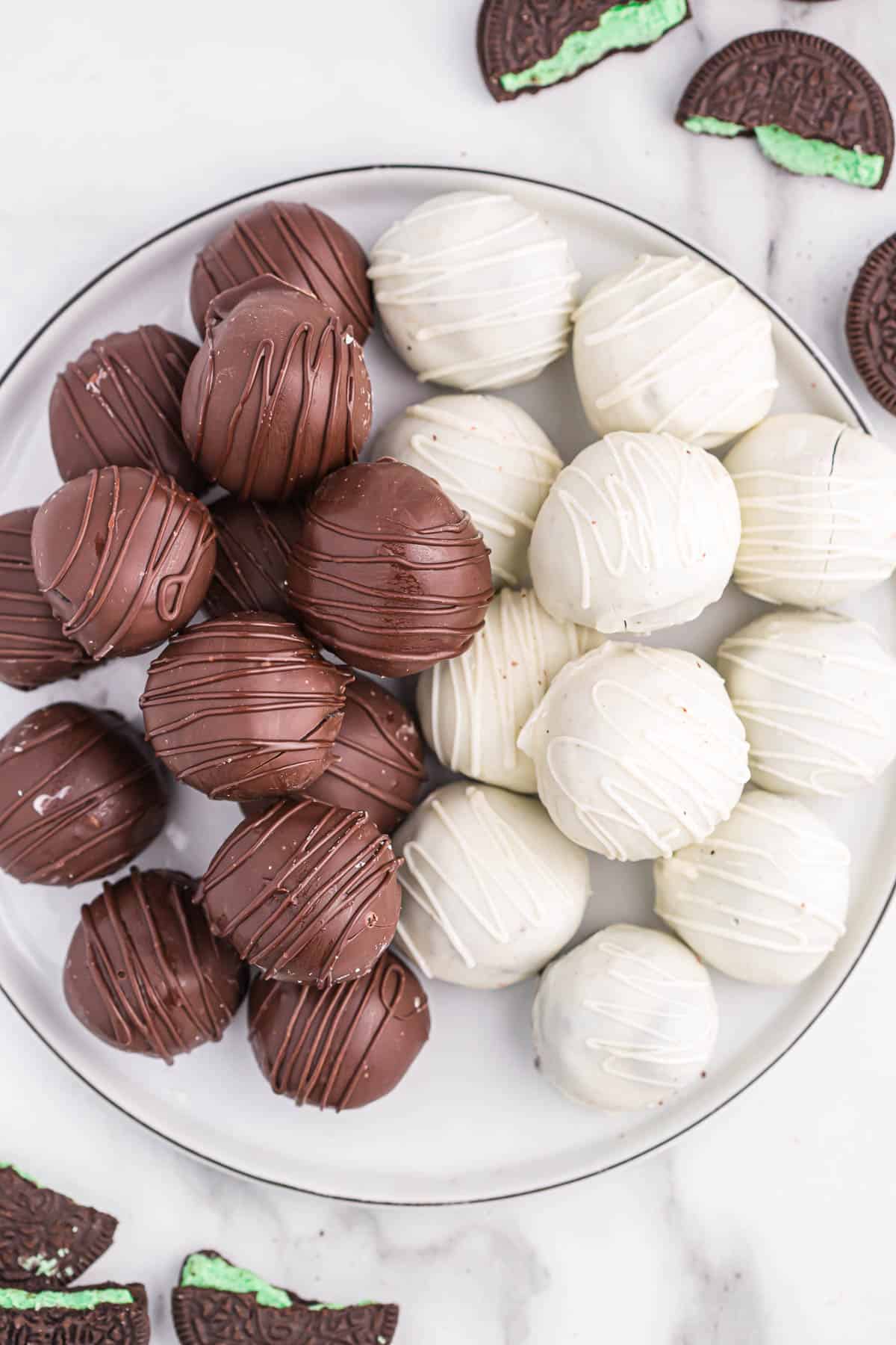 oreo balls half chocolate half white chocolate
