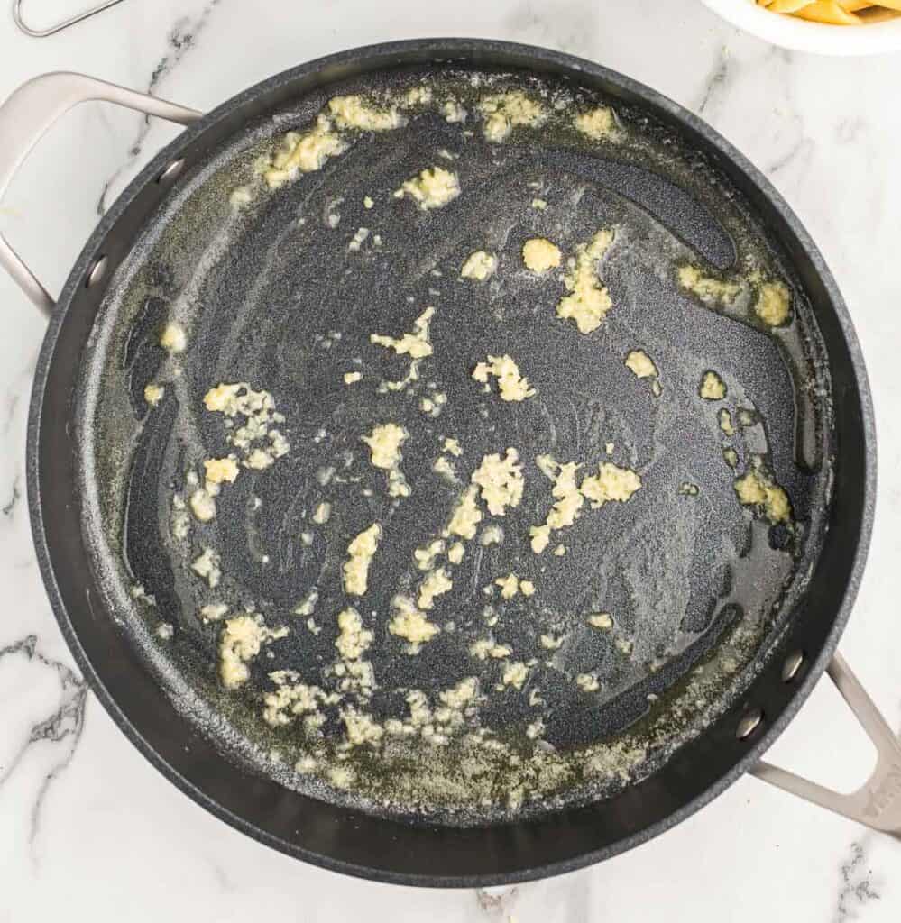 minced garlic and butter in a skillet