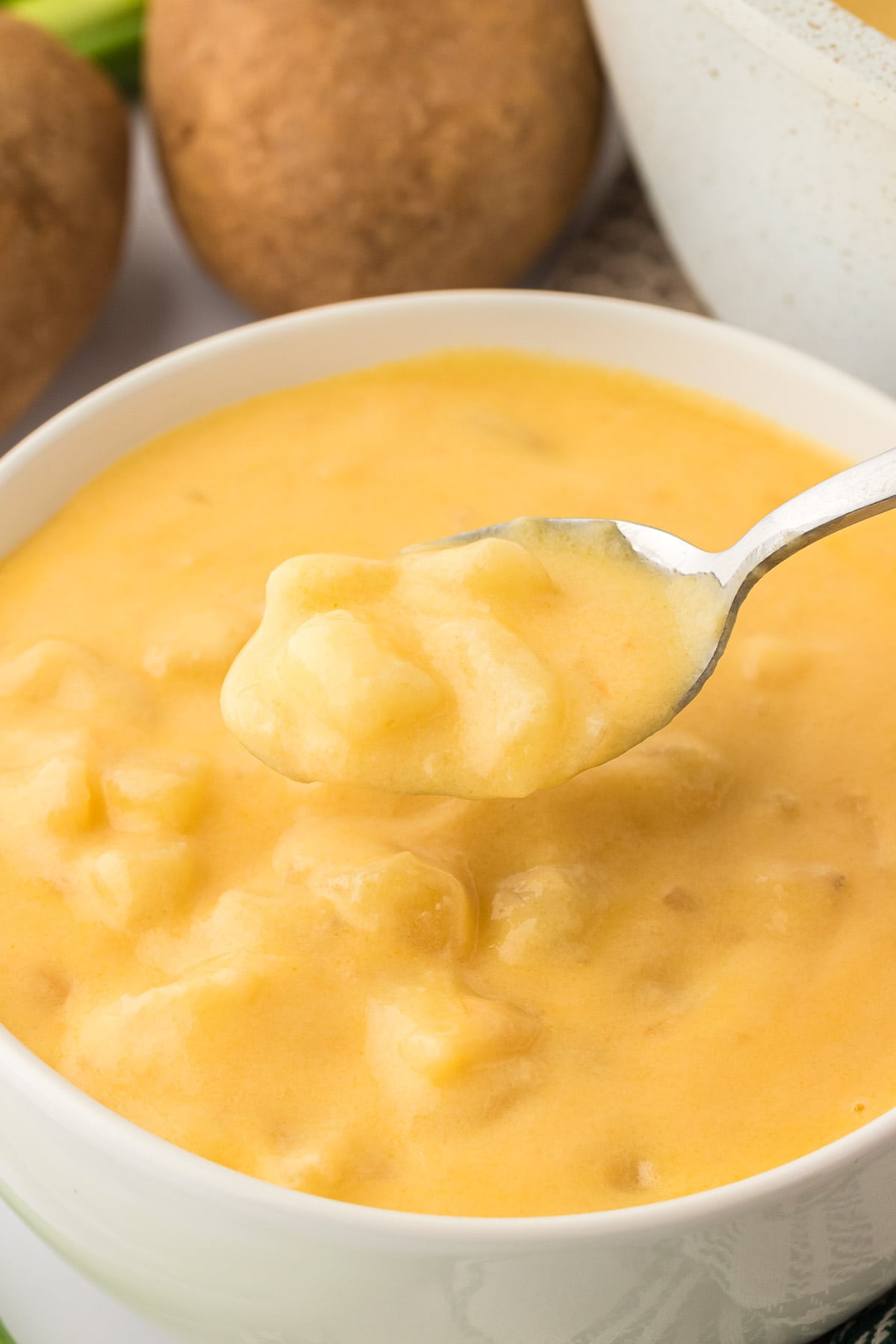 potato soup in a bowl