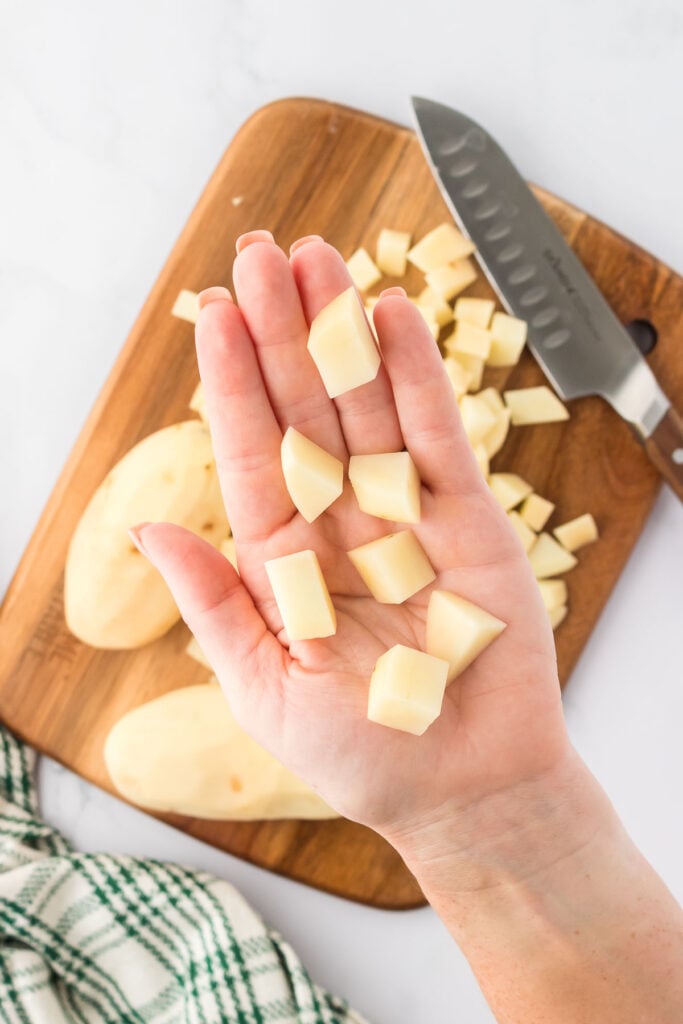 diced peeled potatoes