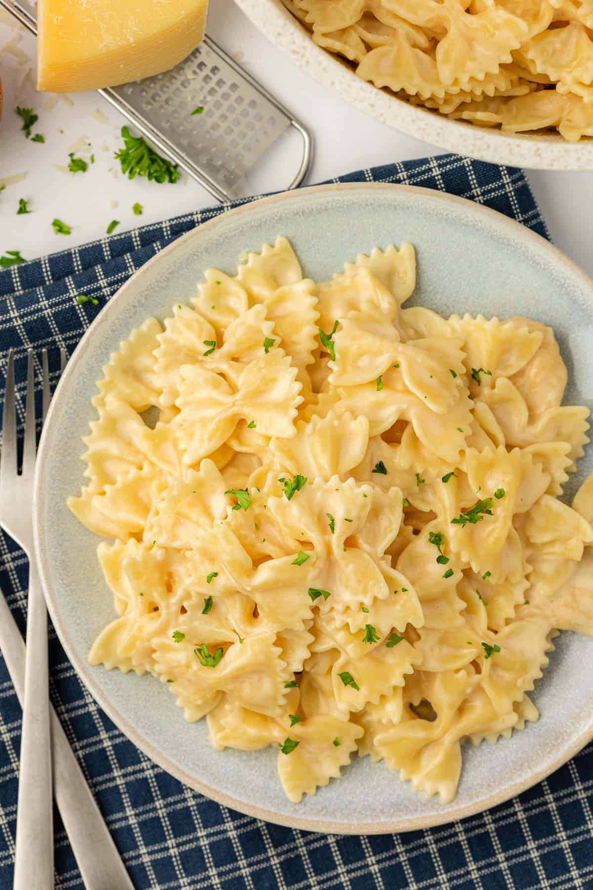 bow tie pasta recipe on a plate