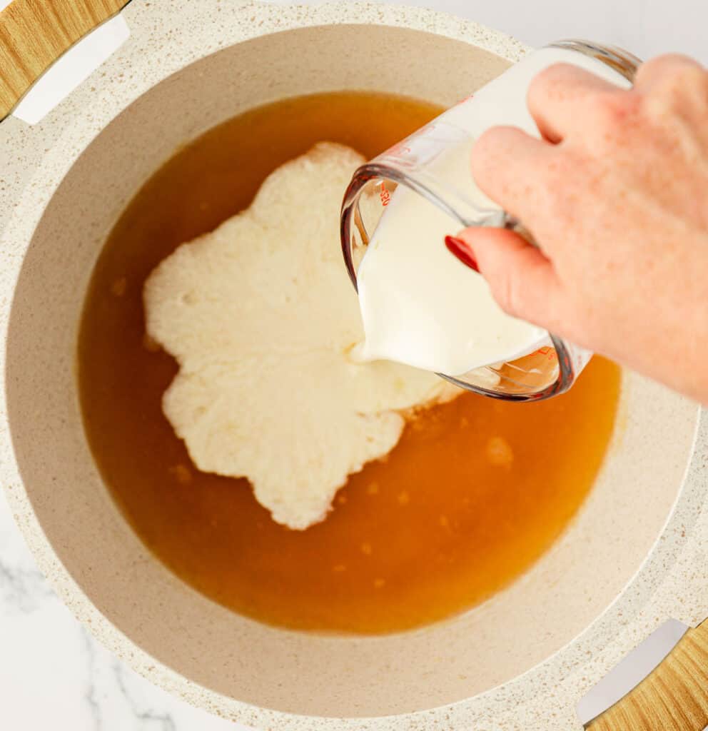 pouring heavy cream
