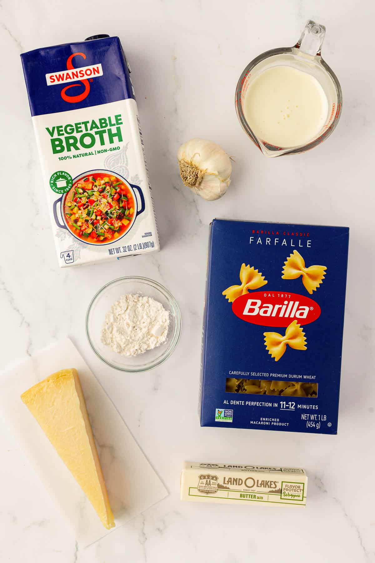 ingredients needed to make bow tie pasta