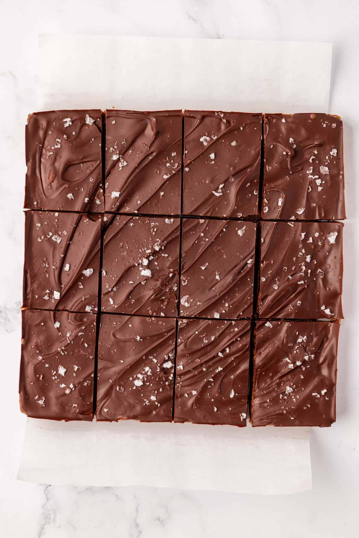 chocolate protein bars cut into 12